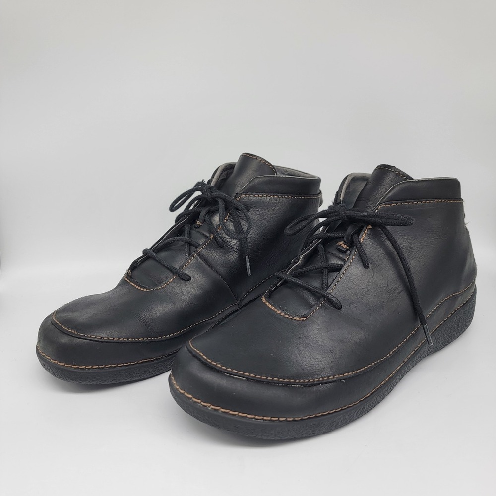 Duluth Trading Co. Women's Black Leather Ankle Boots Andina Size 11